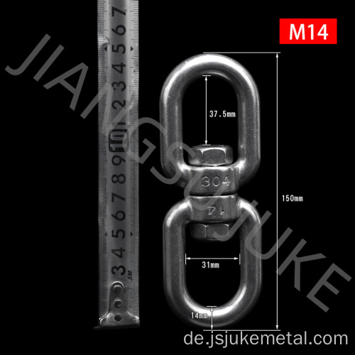 Edelstahl-Auge und Auge drehten M14-M28